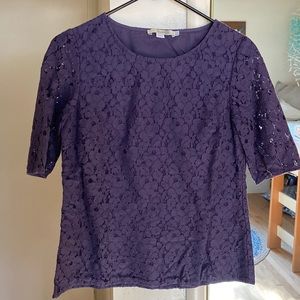 Boden lace purple top 6
